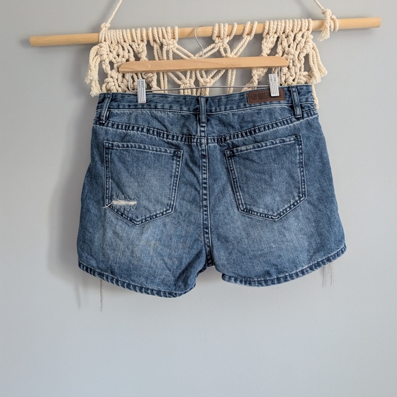 Rock & Roll Denim Blue Women's Shorts Fringe Detail High Waist 32 Western - Picture 4 of 8
